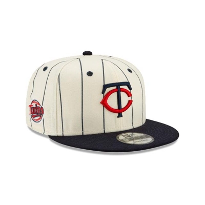 White Minnesota Twins Hat - New Era MLB Pinstripe 9FIFTY Snapback Caps USA9061482